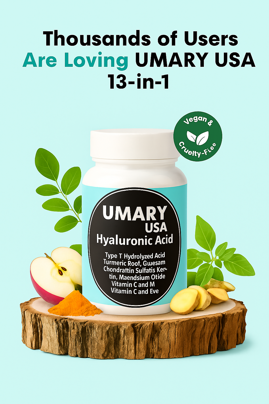 UMARY™ Hyaluronic Acid Complex – Premium Joint & Skin Support Formula (850mg)