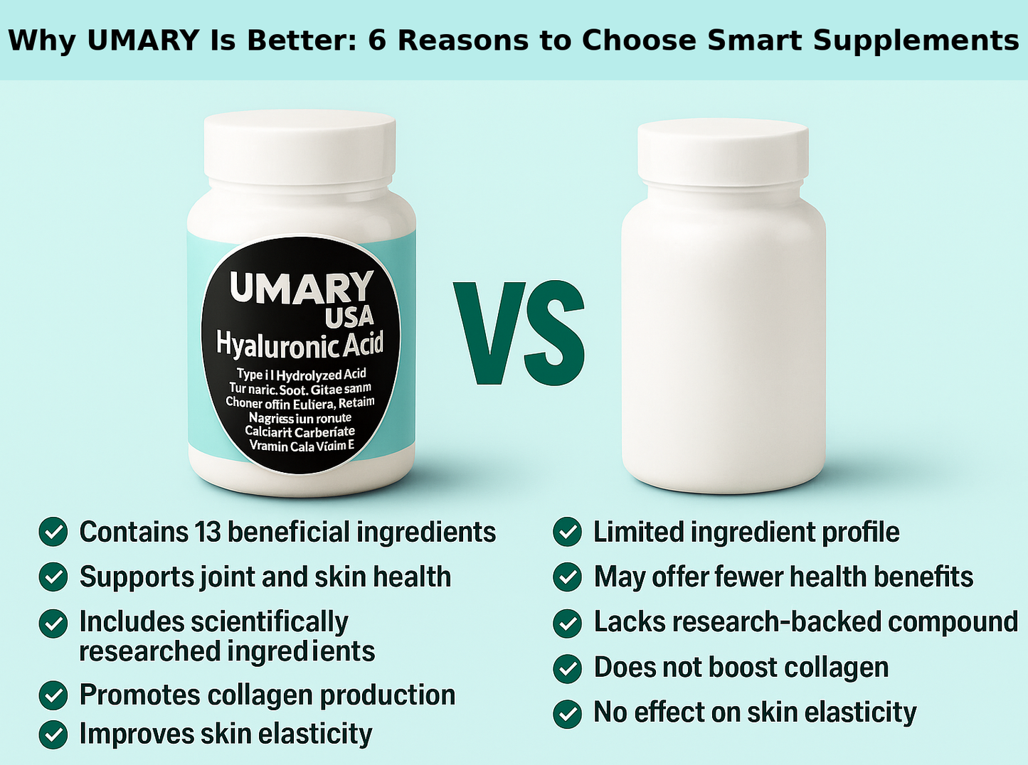 UMARY™ Hyaluronic Acid Complex – Premium Joint & Skin Support Formula (850mg)